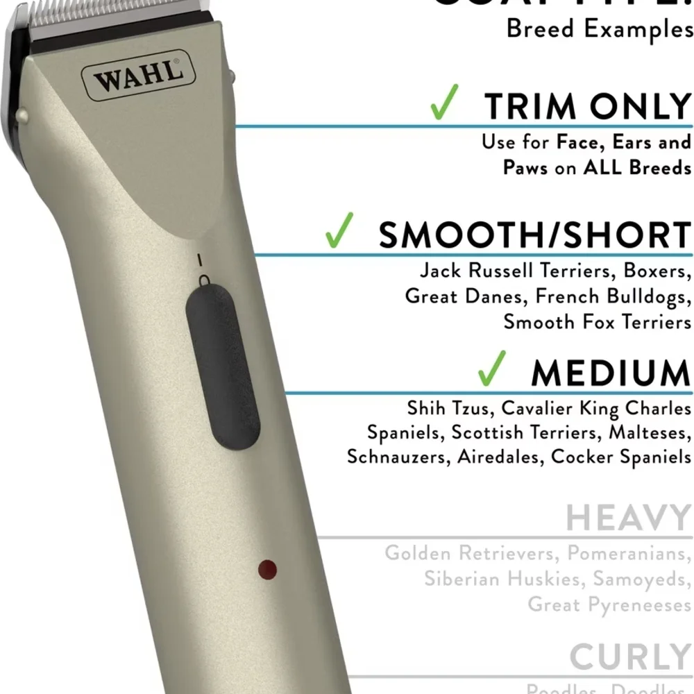Wahl Arco Cordless Pet Clipper Grooming Kit 5 In 1 Adjustable Blade Like New